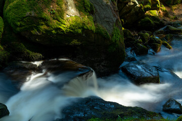 The only waterfall on the Czech side of the Bohemian Forest is very modest in height - only 1.5 metres. However, the flow of 350 litres is impressive.