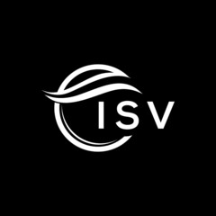 ISV letter logo design on black background. ISV  creative initials letter logo concept. ISV letter design.
