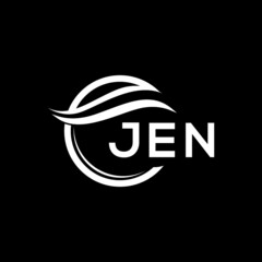 JEN letter logo design on black background. JEN  creative initials letter logo concept. JEN letter design.

