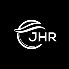 JHR letter logo design on black background. JHR  creative initials letter logo concept. JHR letter design.
