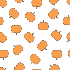Seamless delicious pattern with whole pumpkins