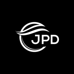 JPD letter logo design on black background. JPD creative initials letter logo concept. JPD letter design. 