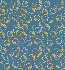 Japanese Bubble Circle Flower Vector Seamless Pattern