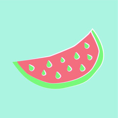 Illustration of a slice of watermelon with a neon effect.