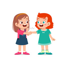 Obraz na płótnie Canvas little kid do hand shake with friend
