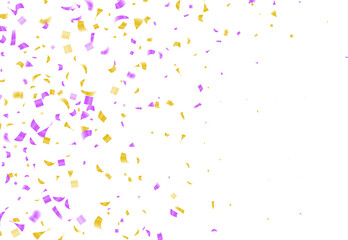 Colorful bright confetti isolated on background. Festive vector illustration with place for text