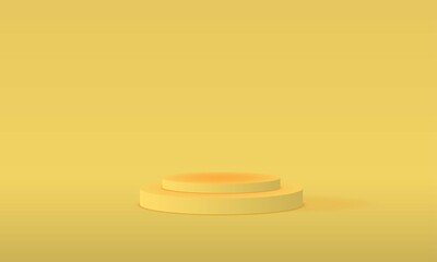 yellow podium in yellow studio room