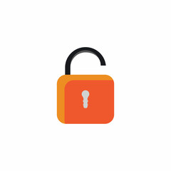Flat unlock icon vector background