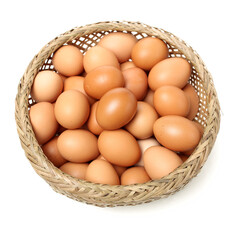brown eggs on white background