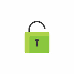 Flat unlock icon vector background