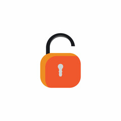 Flat unlock icon vector background