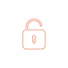Flat unlock icon vector background