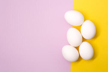 White chicken eggs.