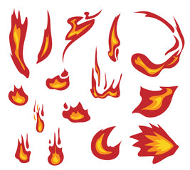 炎のイラストのセット
