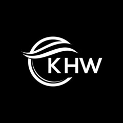 KHW letter logo design on black background. KHW  creative initials letter logo concept. KHW letter design.
