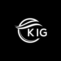 KIG letter logo design on black background. KIG  creative initials letter logo concept. KIG letter design.
