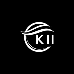 KII letter logo design on black background. KII  creative initials letter logo concept. KII letter design.
