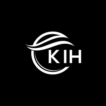 KIH letter logo design on black background. KIH  creative initials letter logo concept. KIH letter design.
