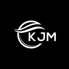 KJM letter logo design on black background. KJM  creative initials letter logo concept. KJM letter design.
