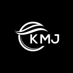 KMJ letter logo design on black background. KMJ  creative initials letter logo concept. KMJ letter design.
