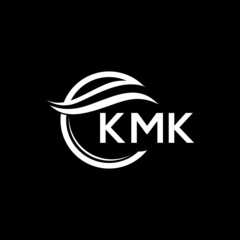 KMK letter logo design on black background. KMK  creative initials letter logo concept. KMK letter design.
