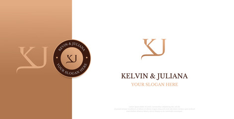 Initial KJ Logo Design Vector 