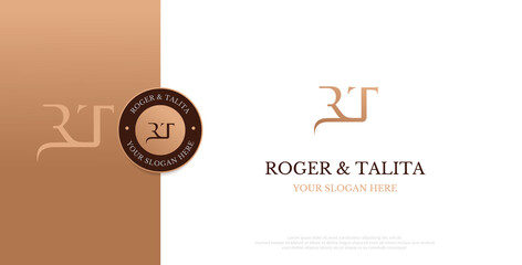 Initial RT Logo Design Vector 