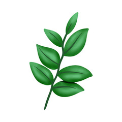 Fototapeta na wymiar Green leaves on white background illustration