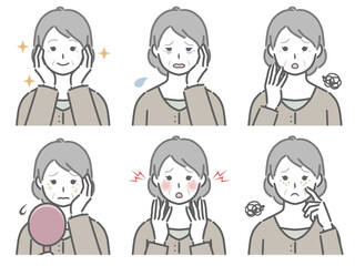 顔の肌に関する色々　高齢女性