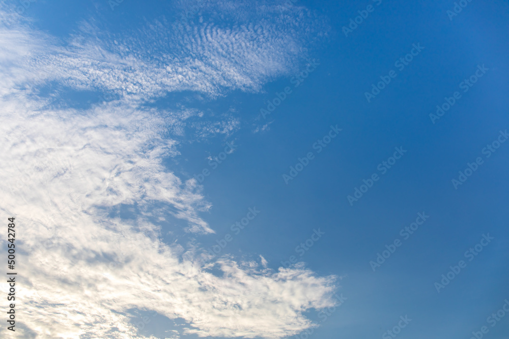 Canvas Prints blue sky and white clouds or cloudscape. with copy space on the right.