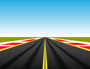 Racing start car event in a racetrack