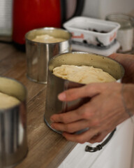chef preparing dough for baking