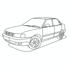 sedan vector illustration for coloring