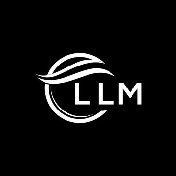 LLM letter logo design on black background. LLM  creative initials letter logo concept. LLM letter design.