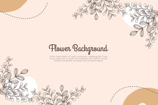 aesthetic hand drawn flower floral Illustration Wedding background