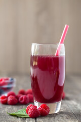 fresh raspberry juice with fresh berries.