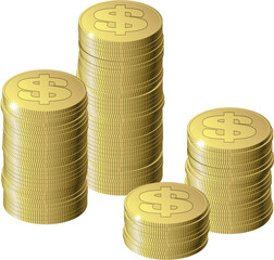 積み上げられた金貨　マネーのイメージ
