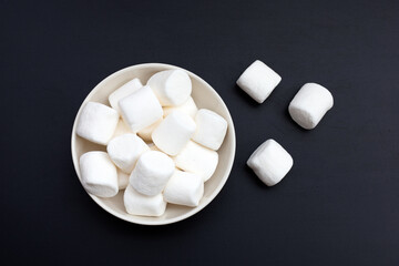 Delicious fluffy round marshmallows, White candy