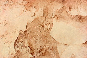 Old brown paper grunge for background. Abstract liquid coffee color texture.