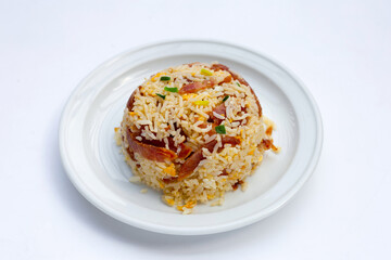 Fried rice with chinese sausage.