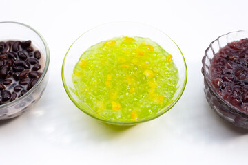 Corn with tapioca pearls in coconut milk