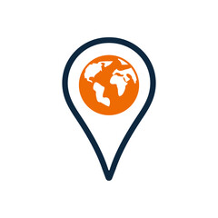 Global, location, earth icon. Simple flat design concept.