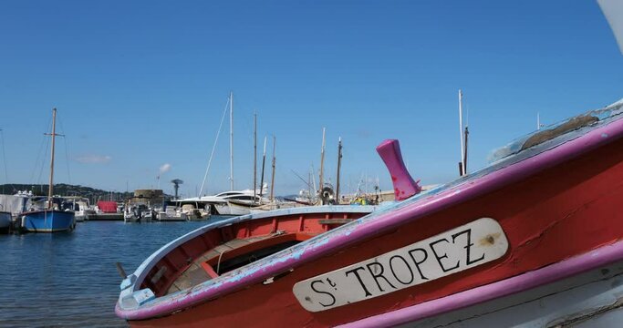 Traditional fishing boat, Saint Tropez, Var department, Provence, France