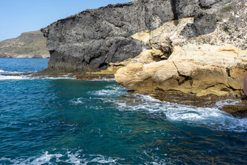 CLIFFS WITH CLEAR WATER IN ALMERIA 