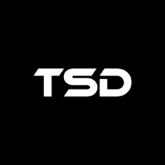 TSD letter logo design with black background in illustrator, vector logo modern alphabet font overlap style. calligraphy designs for logo, Poster, Invitation, etc.