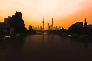 Warm Shanghai sunrise