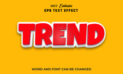 Naklejka na ściany i meble Trend Editable 3d text Effect Style