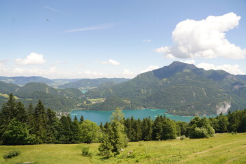 Obraz premium Blick auf den Wolfgangsee in Salzburg