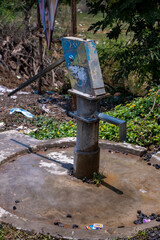 Fototapeta na wymiar hand water pump in the park