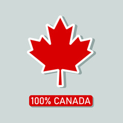 canada maple leaf sticker. made in canada sticker vector illustration